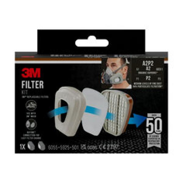 3M™ Filterkit für Farbspritzarbeiten, 6002PRO1, A2P2, 1 Set