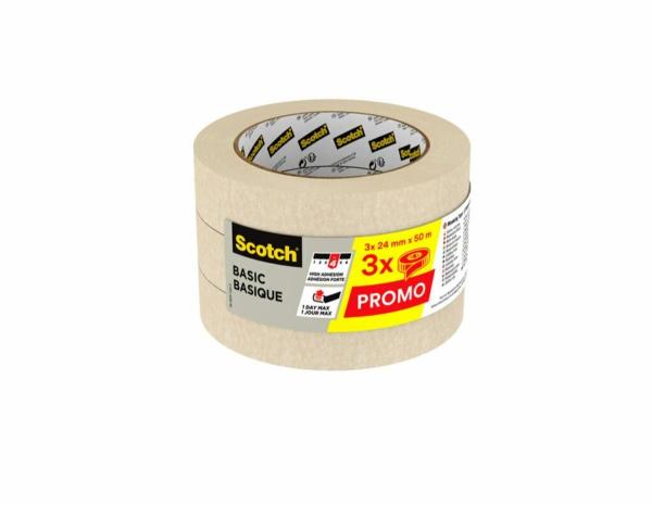 Scotch® Abdeckband Basic, 24 mm x 50 m (3/pack)