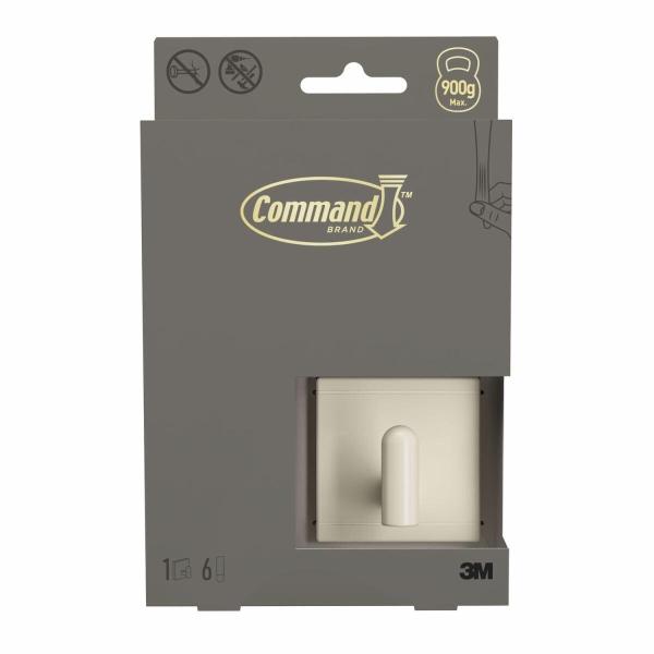 Command™ Dekor Metall-Haken DCR01-BE-EU, Größe S , beige, 1 Haken + 6Strips/Pack