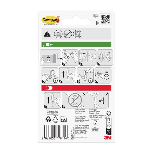 Wiederablösbare Command™ Universal-Strips 17200CLR-16-EU-VP, transparent, 8 kleine + 4 mittlere + 4 große Strips, Vorteilspack