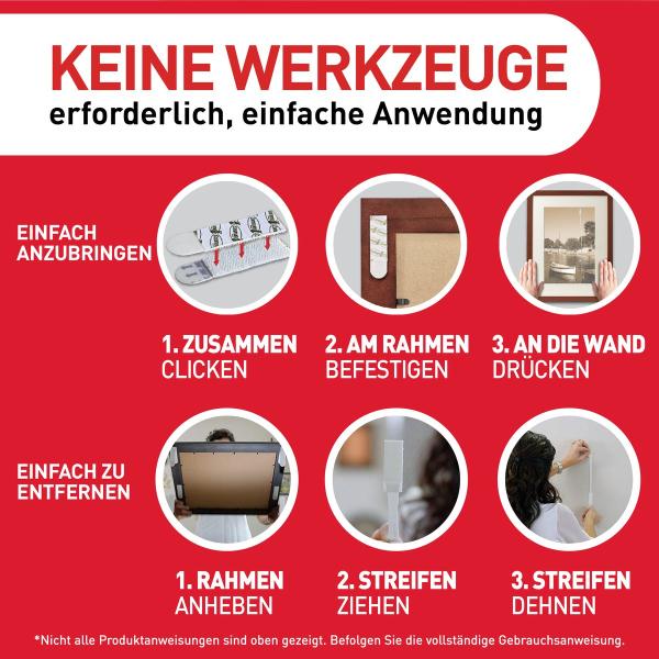 Command™ Bilder-Montage-Strips 17202WHI-4-DE, weiß, klein, 4 Paare (8 Strips)