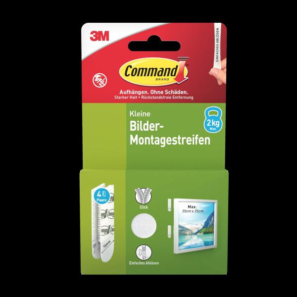 Command™ Bilder-Montage-Strips 17202WHI-4-DE, weiß, klein, 4 Paare (8 Strips)