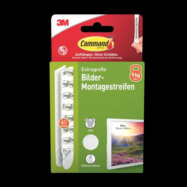 Command™ Bilder-Montage-Strips 17217WHI-4-DE, Weiß, XL, 4 Paare (8 Strips)
