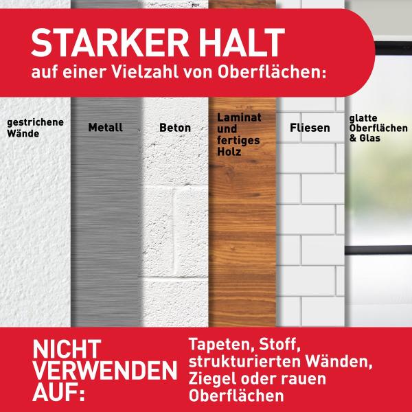 Command™ Designer-Haken 17081, mittelgroß, weiß, 2 Haken + 4 Strips