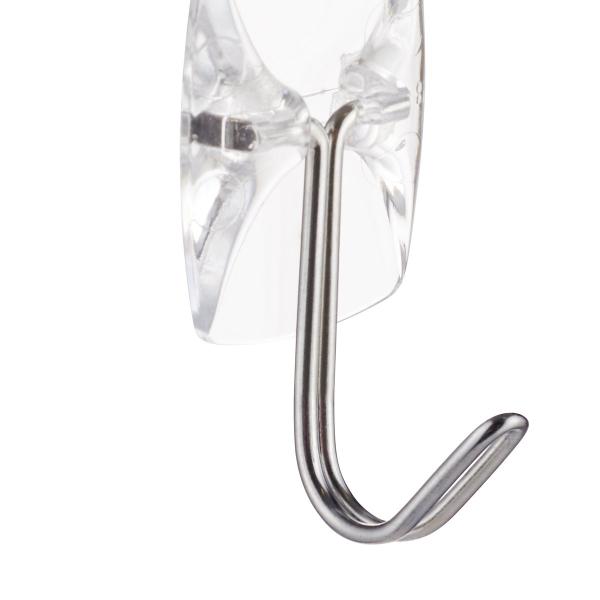 Command™ Drahthaken 17067CLR-3-DE, klein, transparent, mit transparenten Strips, 3 Haken + 4 Strips