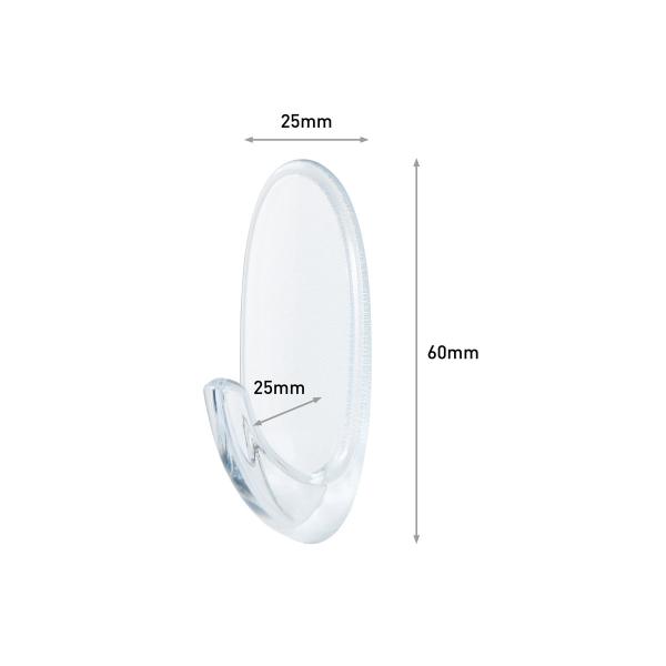 Command™ Haken 17091CLR-2-DE, mittelgroß, transparent mit transparenten Strips, 2 Haken + 4 Strips