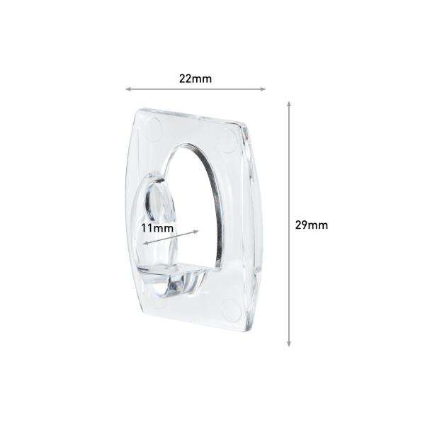 Command™ Mini-Haken  17006CLR-6-DE, transparent, mit transparenten Strips,  6 Haken + 8 Strips