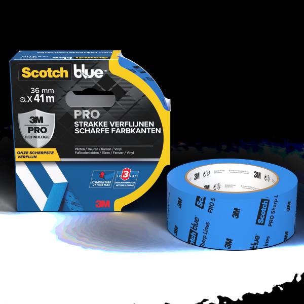 ScotchBlue™ PRO Abdeckband für scharfe Kanten, 36 mm x 41 m, 1 Rolle/Packung, 100% PEFC, SGSCH-PEFC-COC-110078