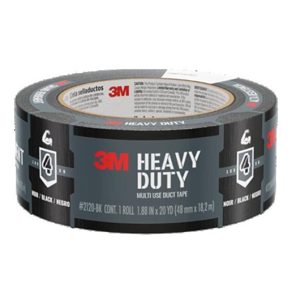 3M™ Heavy Duty Duct Tape Black 2120-BK, 1.88 in x 20 yd (48 mm x 18.2 m) 16  Rolls/Case