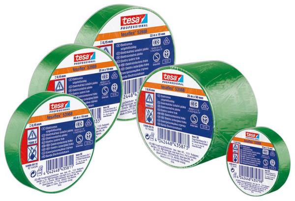 tesa® Professional 53988 Isolierband 7000V, 20m x 19mm, grün