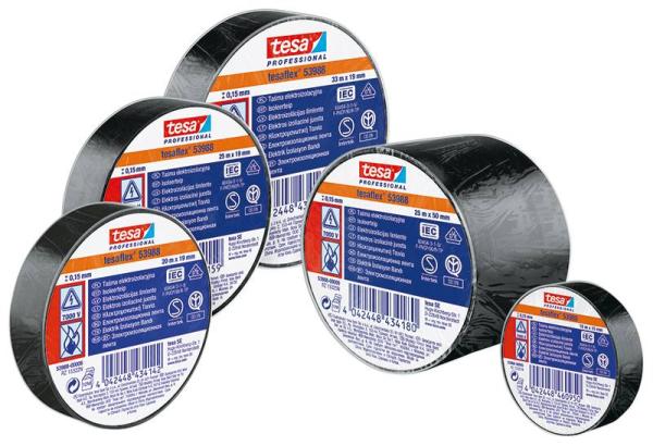 tesa® Professional 53988 Isolierband 7000V, 20m x 19mm, schwarz
