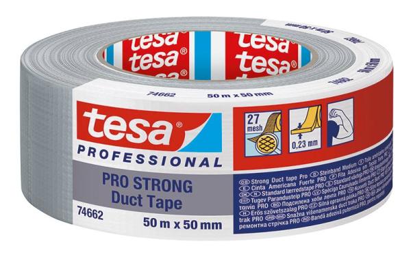 tesa® PRO 74662 STRONG Gewebeband, 50m x 50mm, grau