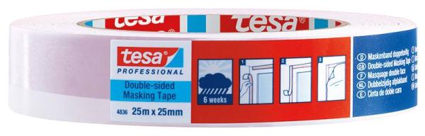 tesa® Professional 4836 Maskenband, 25m x 25mm, rot-weiss