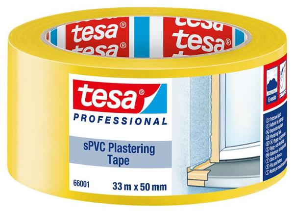 tesa® Professional 66001 Putzband sPVC glatt, 33m x 50mm, gelb