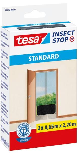 tesa® Insect Stop Fliegengitter STANDARD für Türen, 2,2m x 1200mm, schwarz