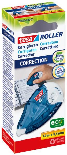 tesa Roller Korrigieren ecoLogo®, 14m x 8,4mm, weiß
