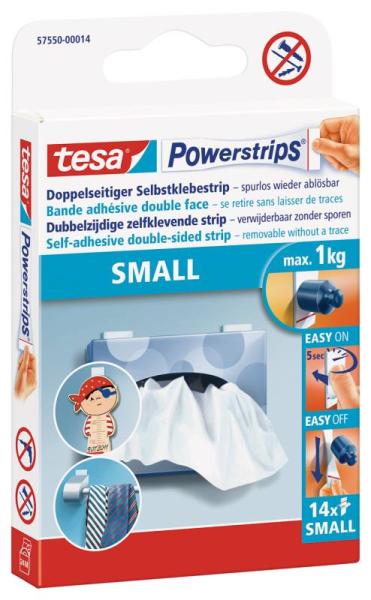 tesa Powerstrips® Small, 14m x 0mm, weiss