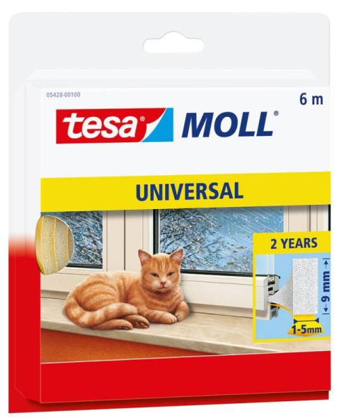 tesamoll® UNIVERSAL Schaumstoff, 6m x 9mm, weiss