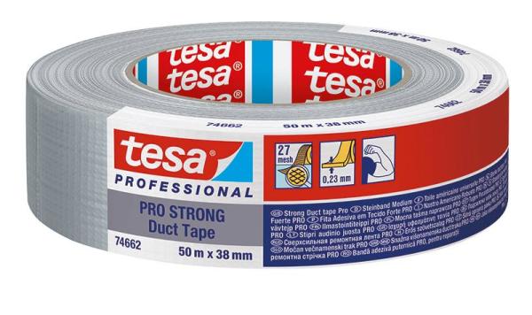 tesa® PRO 74662 STRONG Gewebeband, 50m x 38mm, grau