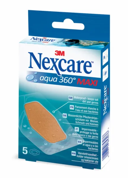 Nexcare™ Aqua 360° Maxi Pflaster N1205DM, transparent, 5 Pflaster 59 mm x 88 mm