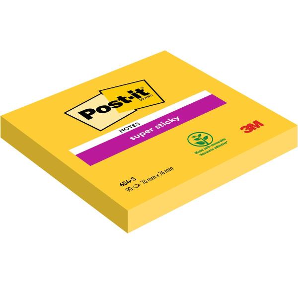 Post-it® Notes, Gelb, 76 mm x 76 mm, 90 Blatt/Block, 6 Blöcke/Packung, 100% PEFC, SGSCH-PEFC-COC-110078