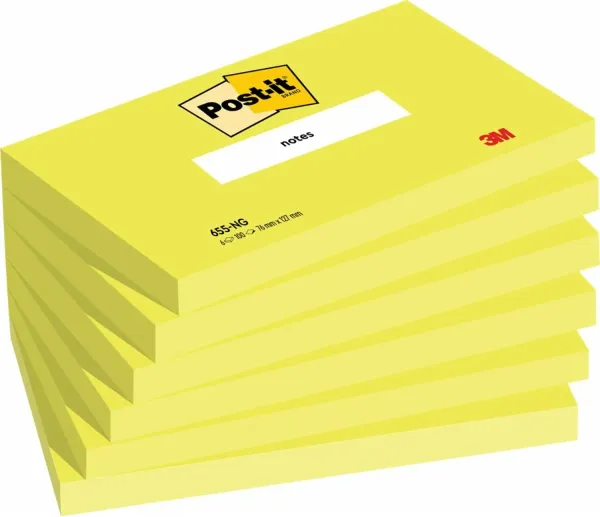 Post-it® Notes, Grün, 127 mm x 76 mm, 100 Blatt/Block, 6 Blöcke/Packung, 100% PEFC, SGSCH-PEFC-COC-110078