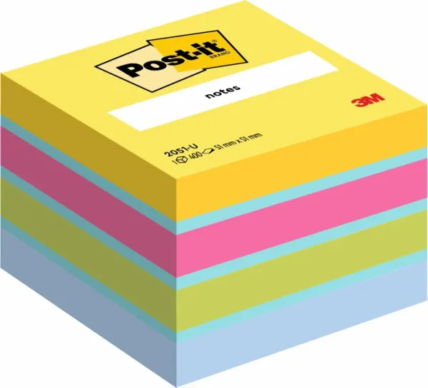 Post-it® Notes Mini Würfel, Ultra-Farben, 51 mm x 51 mm, 400 Blatt/Block, 1 Block/Packung, 100% PEFC, SGSCH-PEFC-COC-110078