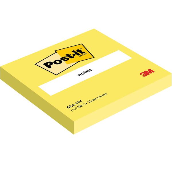 Post-it® Notes, Neongelb, 76 mm x 76 mm, 100 Blatt/Block, 6 Blöcke/Packung, 100% PEFC, SGSCH-PEFC-COC-110078