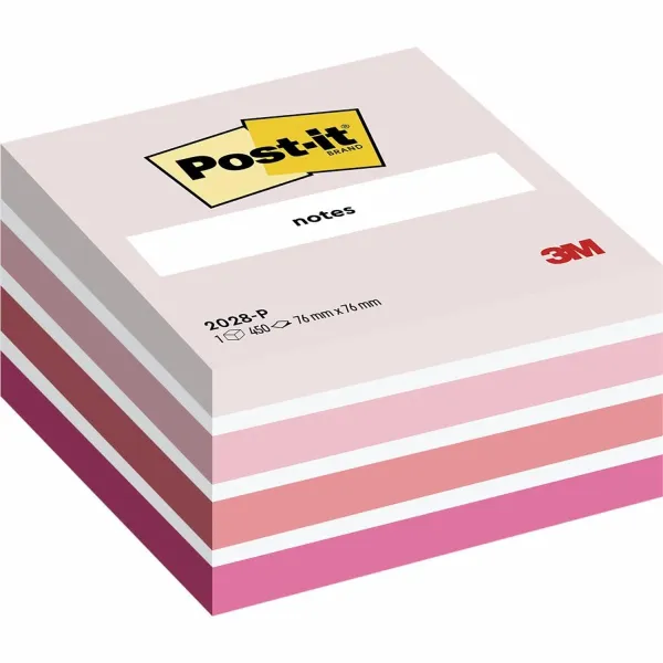 Post-it® Notes Würfel, Pink, 76 mm x 76 mm, 450 Blatt/Block, 1 Block/Packung, 100% PEFC, SGSCH-PEFC-COC-110078