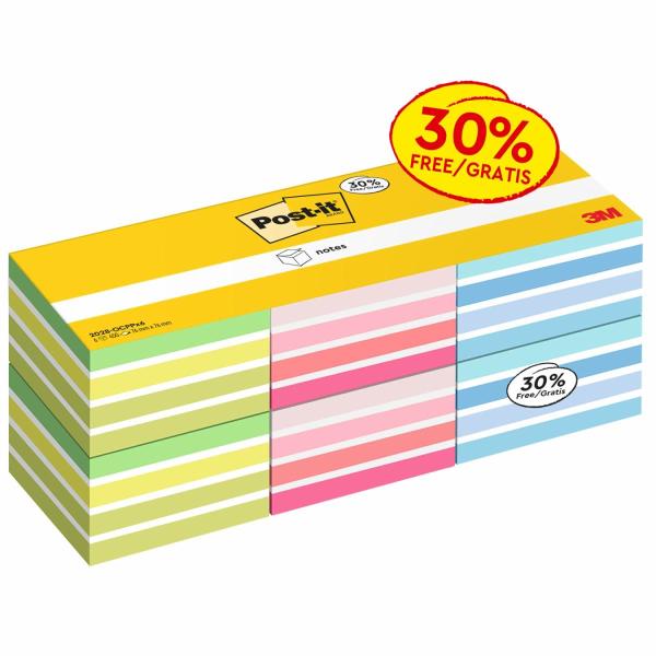 Post-it® Notes Würfel, Verschiedene Farben, 76 mm x 76 mm, 450 Blatt/Block, 6 Blöcke/Packung, 100% PEFC, SGSCH-PEFC-COC-110078
