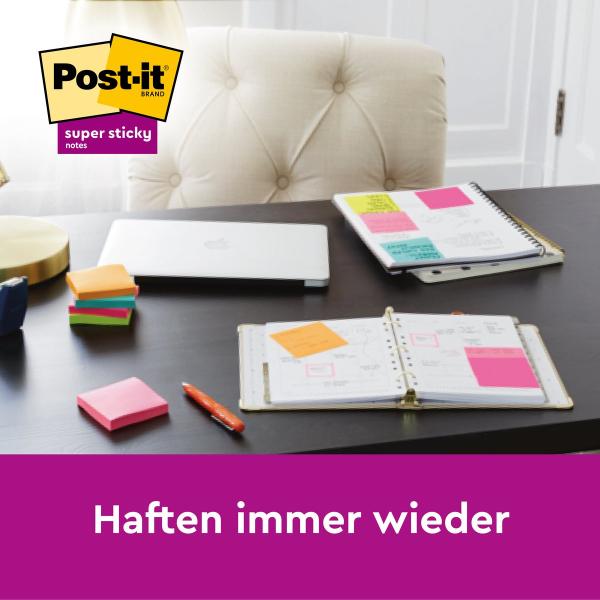 Post-it® Super Sticky Notes, Grün, 76 mm x 76 mm, 90 Blatt/Block, 1 Block/Packung, 100% PEFC SGSCH-PEFC-COC-110078