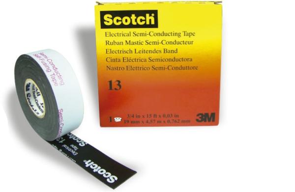 Scotch® 13 Ethylen-Propylen-Kautschuk-Band, selbstverschweißend, leitend, 38 mm x 9.14 m, 0.76 mm, Großpackung