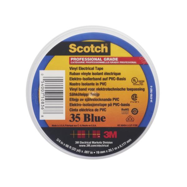 Scotch® 35 Vinyl Elektro-Isolierband, Blau, 19 mm x 20 m, 0,18 mm