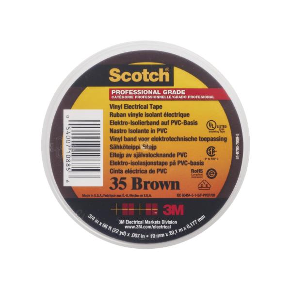 Scotch® 35 Vinyl Elektro-Isolierband, Braun, 19 mm x 20 m, 0,18 mm