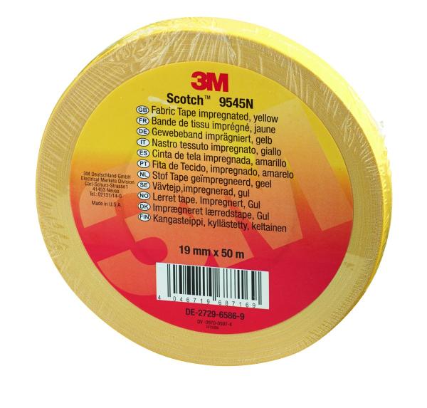 Scotch® 9545N Imprägniertes Gewebeband, Gelb, 19 mm x 50 m, 0,3 mm