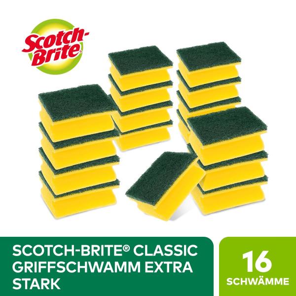 Scotch-Brite® Classic Nail Saver Griffschwamm, extra stark, 16 Stück pro Packung