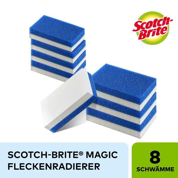 Scotch-Brite® Magic Schmutzradierer, 8 Stück pro Packung -  Entfernt mühelos zahlreiche Flecken und Verschmutzungen