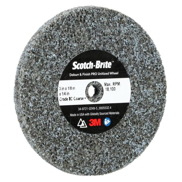 Scotch-Brite™ Deburr and Finish Pro Kompaktscheibe DP-UW, 75 mm x 3,2 mm x 6,35 mm, 8C CRS+