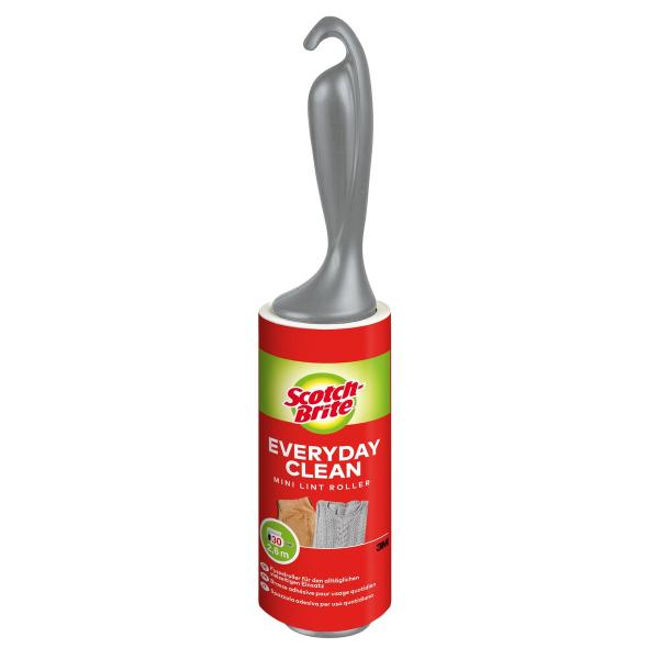 Scotch-Brite™ Everyday Clean Mini-Fusselroller, 30 Blatt, farbiger Griff