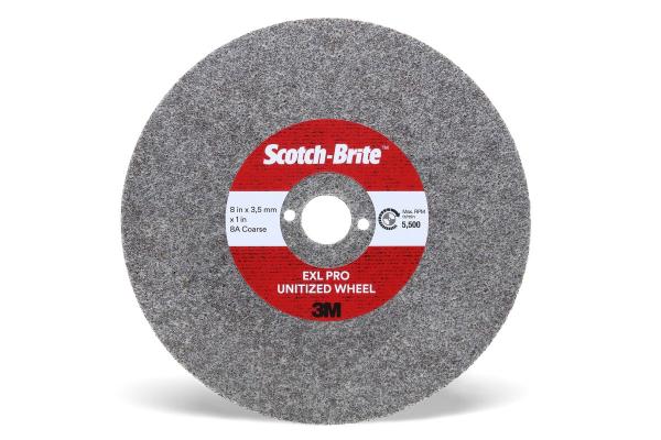 Scotch-Brite™ EXL PRO  Verpresste Kompaktscheibe, EX-UW, 8A Coarse, 203 mm x 4.2 mm x 25.4 mm, 1300 ea/Case