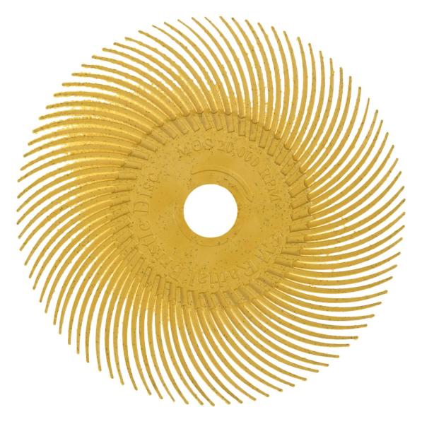 Scotch-Brite™ Radial Bristle Brush RB-ZB, gelb, 76,2 mm x 9,5 mm, P80, Typ C