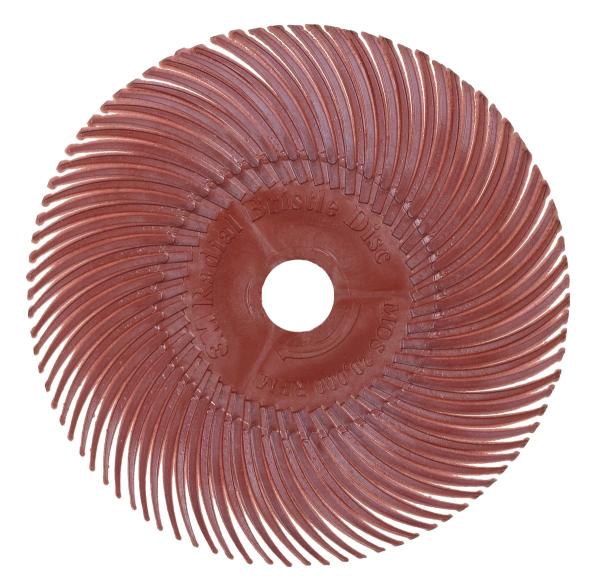 Scotch-Brite™ Radial Bristle Brush RB-ZB, rot, 76,2 mm x 9,5 mm, P220, Typ C