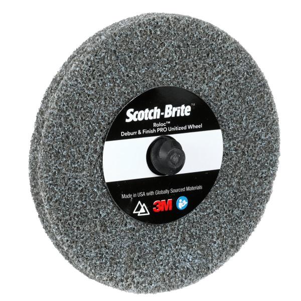Scotch-Brite™ Roloc™ Deburr and Finish PRO Verpresste Kompaktscheibe DP-UR, 76 mm x 3,175 mm, 4C MED+
