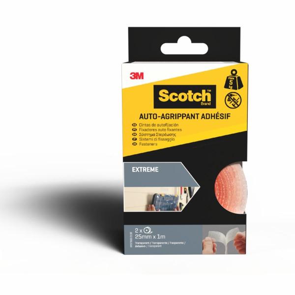 Scotch™ Extreme Klebverschluss RF6760001, Transparent, 25 mm x 1 m, 2 Rollen/Packung