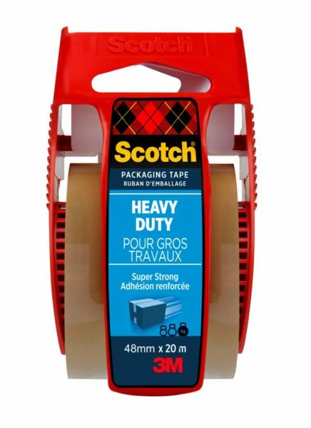 Scotch® Extra starkes Verpackungsklebeband, Braun, 48 mm x 20,3 m, 1 Rolle auf Handabroller/Packung