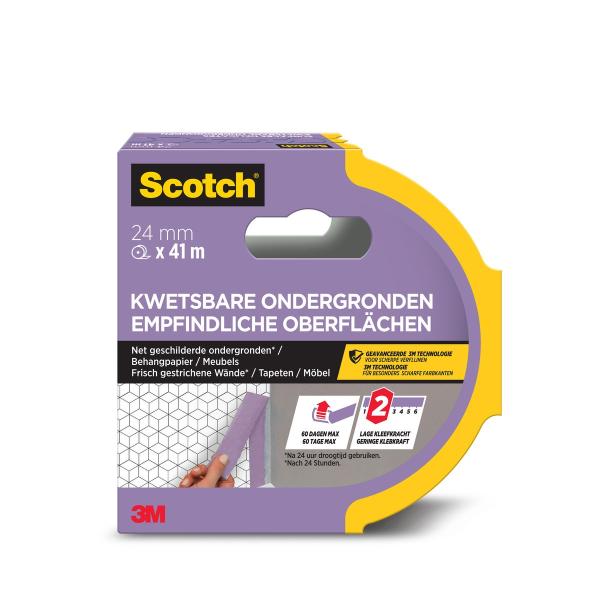 Scotch® Malerabdeckband für empfindliche Oberflächen, 24 mm x 41 m, 1 Rolle/Packung, PEFC Controlled Sources SGSCH-PEFC-COC-110078