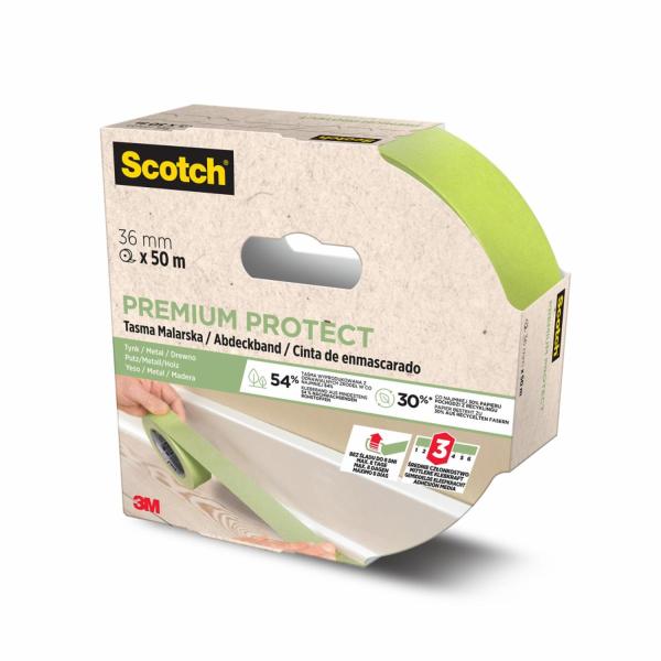 Scotch® Premium Protect Malerabdeckband, 36 mm x 50 m, 70% PEFC SGSCH-PEFC-COC-110078