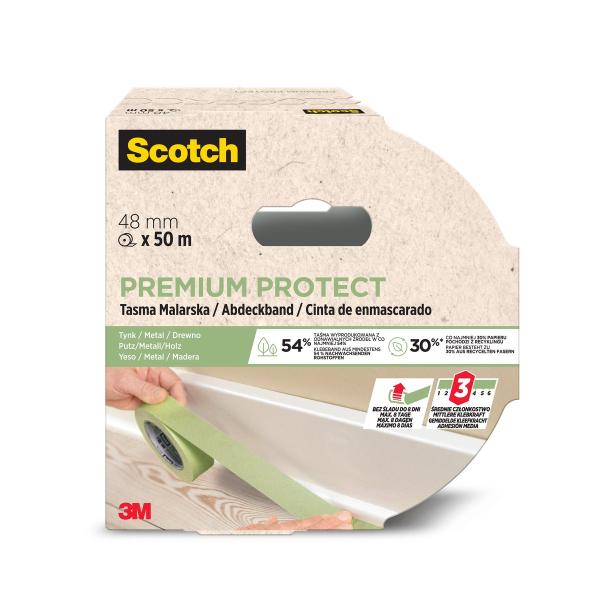 Scotch® Premium Protect Malerabdeckband, 48 mm x 50 m, 70% PEFC SGSCH-PEFC-COC-110078