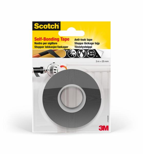 Scotch® selbstverschweißendes Reparaturband GFNSP 4704, Schwarz, 25 mm x 3 m, 1 Rolle/Paket