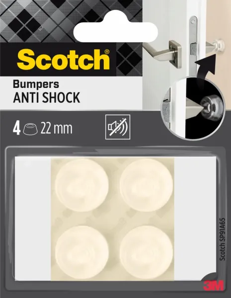 Scotch® Stoßabsorbierende Elastikpuffer für Wände SP91A65, selbsthaftend, weiß, Ø 22 mm, 4/Packung